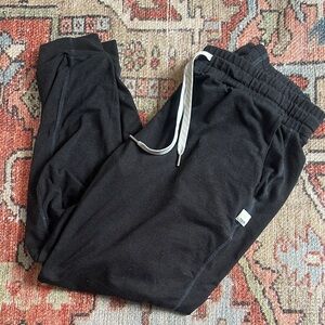 Vuori Black Joggers with White Drawstring